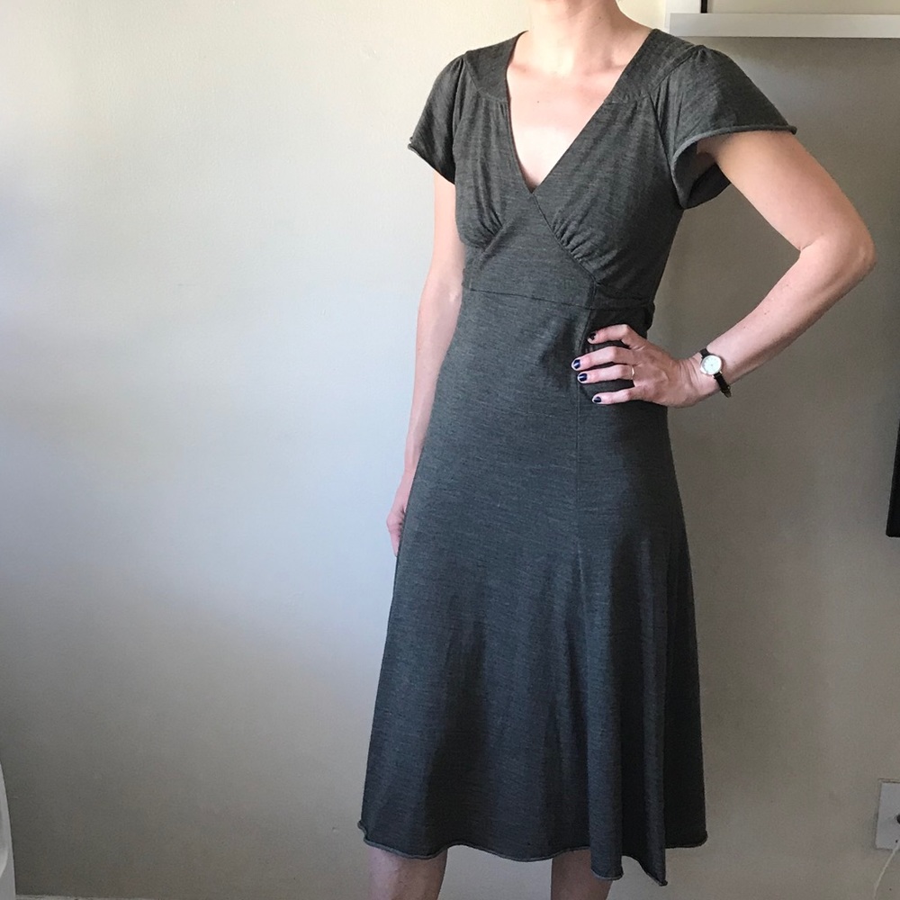 Olive wool blend dress